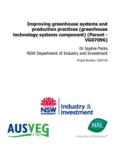 Improving Greenhouse Systems and Production Practices in Australia
