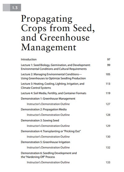 Propagating Crops from Seed and Greenhouse Management