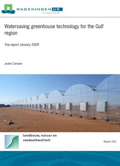 Watersaving Greenhouse Technology for the Gulf Region