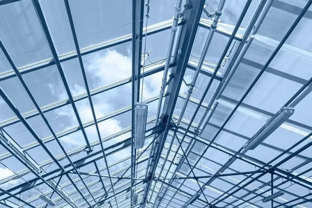 Detailed drawing of a steel roof