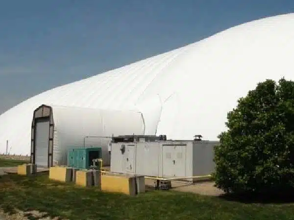 Double-layer inflatable film greenhouses