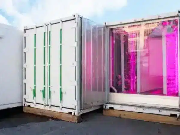 Indoor farming in a shipping container