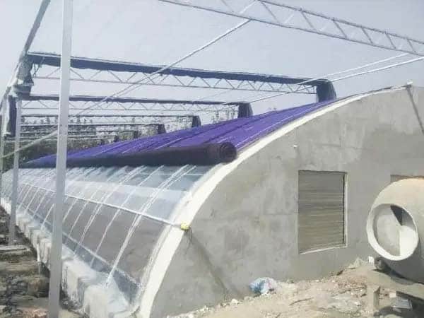 Exterior shading on a solar greenhouse