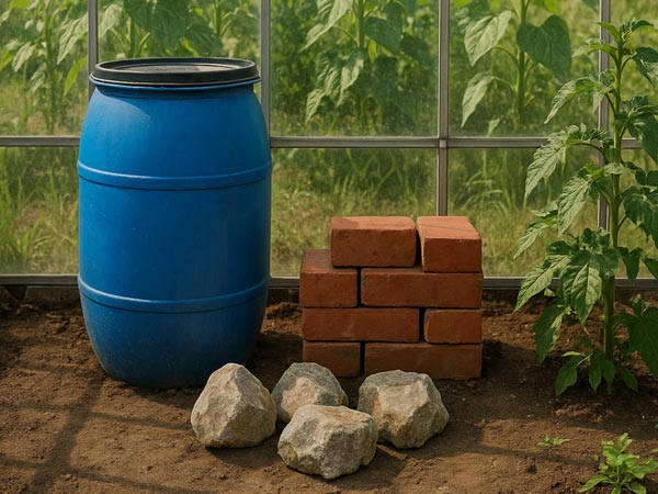 Use thermal mass to absorb excess heating