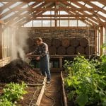 Heating a greenhouse without electricity